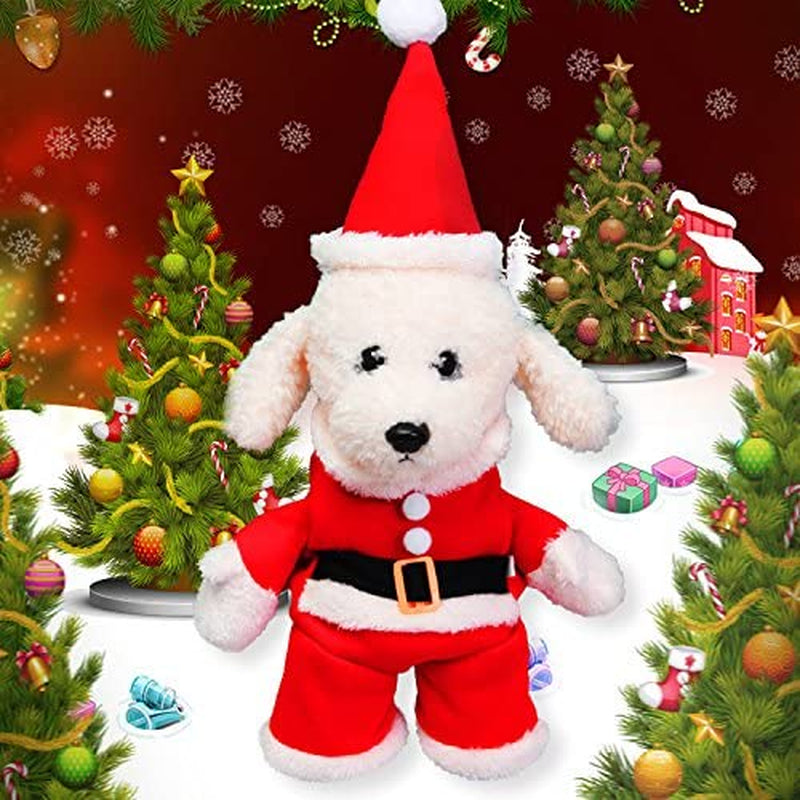 Pet Christmas Costumes, Dog Cat Christmas Costume, Funny Pet Cosplay Outfit with a Cap for Party Dress up Clothing Christmas (Red, Large)