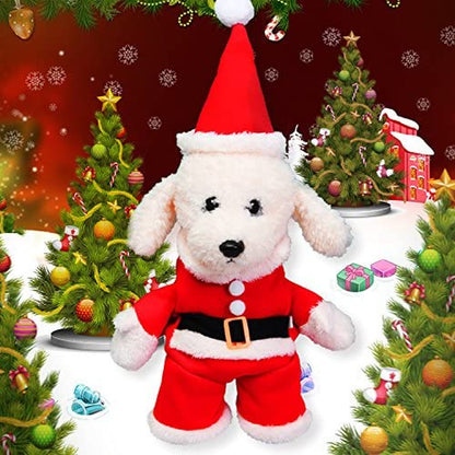 Pet Christmas Costumes, Dog Cat Christmas Costume, Funny Pet Cosplay Outfit with a Cap for Party Dress up Clothing Christmas (Red, Large)